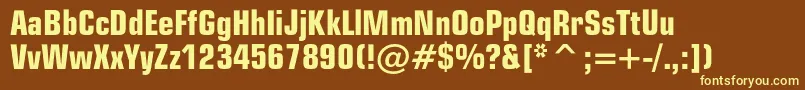 EuropecondBold Font – Yellow Fonts on Brown Background