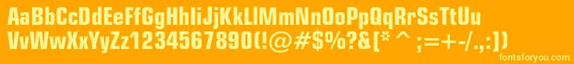 EuropecondBold Font – Yellow Fonts on Orange Background