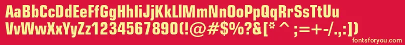 EuropecondBold Font – Yellow Fonts on Red Background