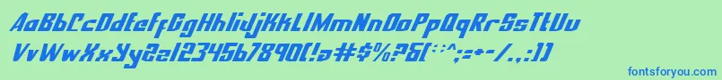 NationalExpressItalic Font – Blue Fonts on Green Background