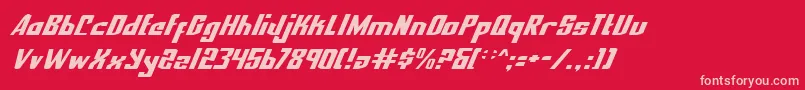 NationalExpressItalic Font – Pink Fonts on Red Background
