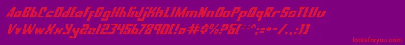 NationalExpressItalic Font – Red Fonts on Purple Background
