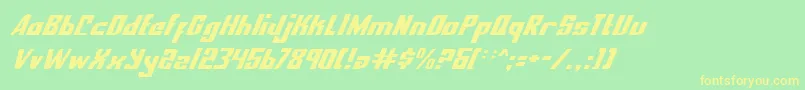 NationalExpressItalic Font – Yellow Fonts on Green Background