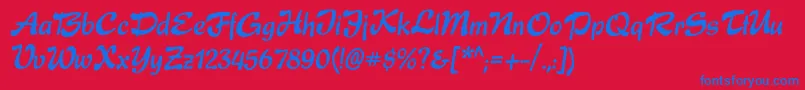 Expressc Font – Blue Fonts on Red Background