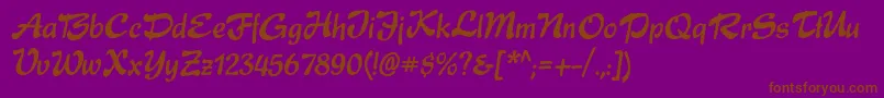 フォントExpressc – 紫色の背景に茶色のフォント