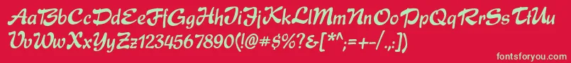 Expressc Font – Green Fonts on Red Background