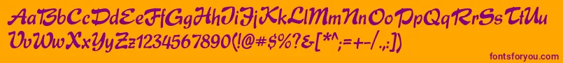Expressc-Schriftart – Violette Schriften auf orangefarbenem Hintergrund
