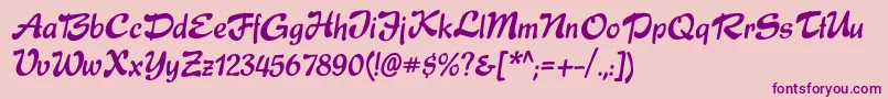 Expressc Font – Purple Fonts on Pink Background
