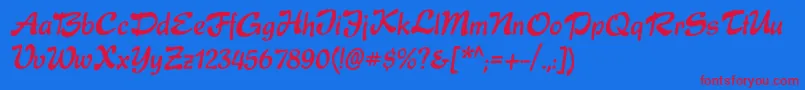 Expressc Font – Red Fonts on Blue Background