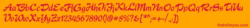 Expressc Font – Red Fonts on Orange Background