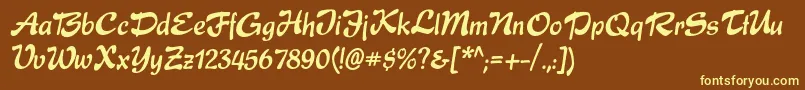 Expressc Font – Yellow Fonts on Brown Background