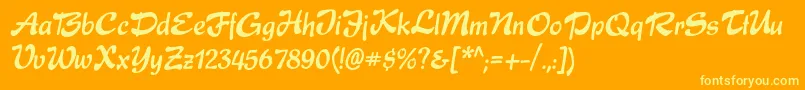 Expressc-Schriftart – Gelbe Schriften auf orangefarbenem Hintergrund