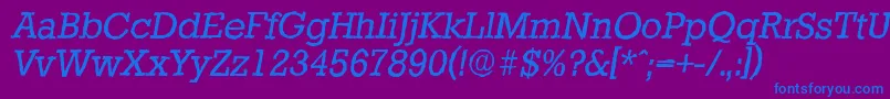 StaffordantiqueItalic-Schriftart – Blaue Schriften auf violettem Hintergrund