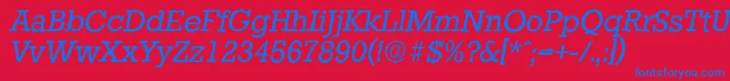 StaffordantiqueItalic Font – Blue Fonts on Red Background