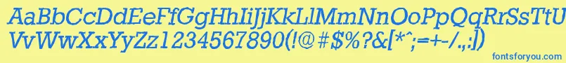 Шрифт StaffordantiqueItalic – синие шрифты на жёлтом фоне