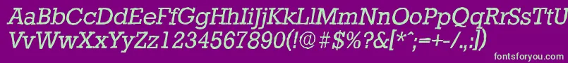 StaffordantiqueItalic Font – Green Fonts on Purple Background