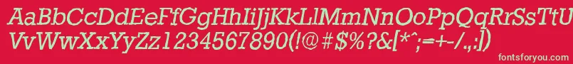 フォントStaffordantiqueItalic – 赤い背景に緑の文字