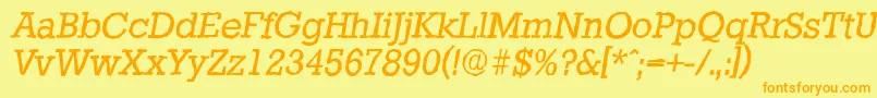 Fonte StaffordantiqueItalic – fontes laranjas em um fundo amarelo