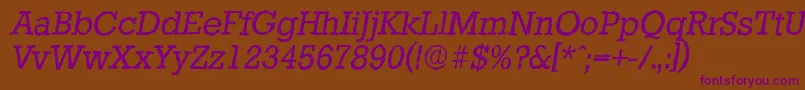 StaffordantiqueItalic Font – Purple Fonts on Brown Background