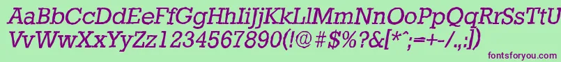 StaffordantiqueItalic Font – Purple Fonts on Green Background