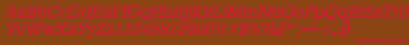 StaffordantiqueItalic Font – Red Fonts on Brown Background