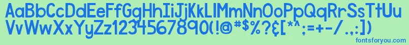フォントDjbSpeakTheTruth – 青い文字は緑の背景です。
