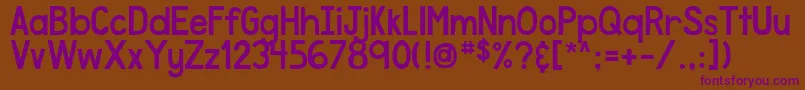 DjbSpeakTheTruth Font – Purple Fonts on Brown Background