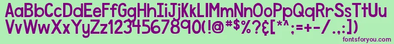 DjbSpeakTheTruth Font – Purple Fonts on Green Background