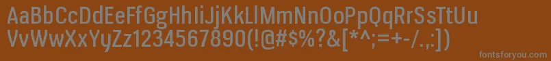 フォントVerioxrgRegular – 茶色の背景に灰色の文字