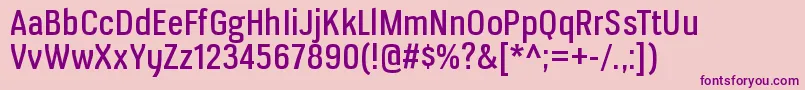 フォントVerioxrgRegular – ピンクの背景に紫のフォント