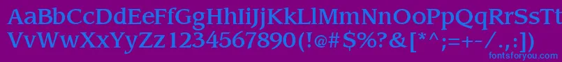 フォントSling – 紫色の背景に青い文字