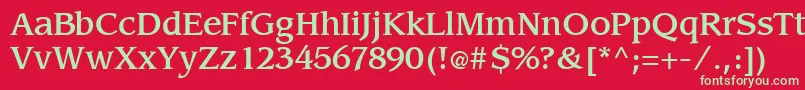 フォントSling – 赤い背景に緑の文字