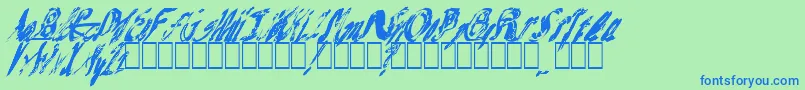 MashNote Font – Blue Fonts on Green Background
