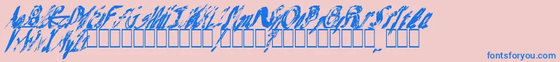 MashNote Font – Blue Fonts on Pink Background