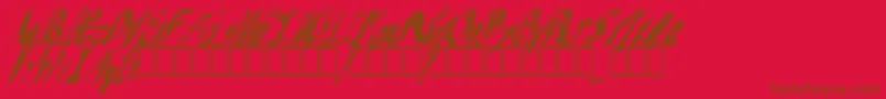 MashNote Font – Brown Fonts on Red Background
