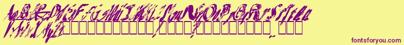 MashNote Font – Purple Fonts on Yellow Background