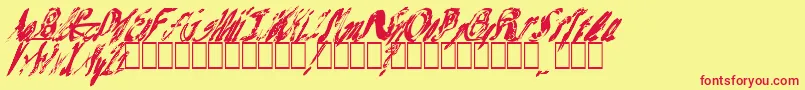 MashNote Font – Red Fonts on Yellow Background