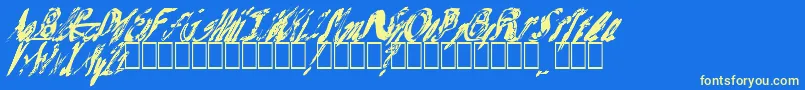 MashNote Font – Yellow Fonts on Blue Background