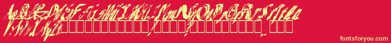 MashNote Font – Yellow Fonts on Red Background