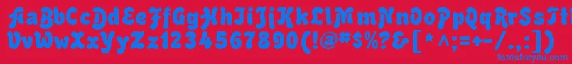 AdvertRegular Font – Blue Fonts on Red Background