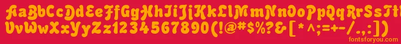 AdvertRegular Font – Orange Fonts on Red Background