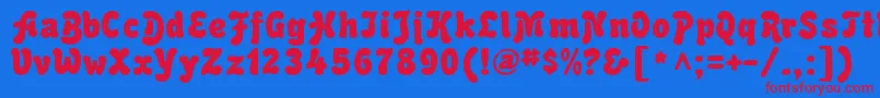 AdvertRegular Font – Red Fonts on Blue Background
