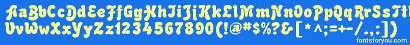AdvertRegular Font – Yellow Fonts on Blue Background