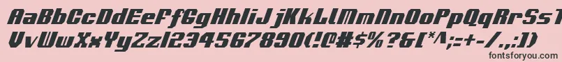 VoortrekkerCondensedItalic Font – Black Fonts on Pink Background