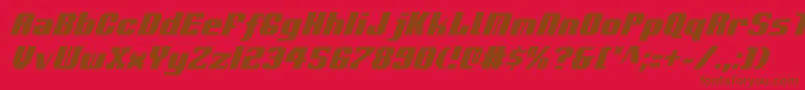 VoortrekkerCondensedItalic Font – Brown Fonts on Red Background