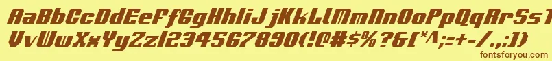 VoortrekkerCondensedItalic Font – Brown Fonts on Yellow Background
