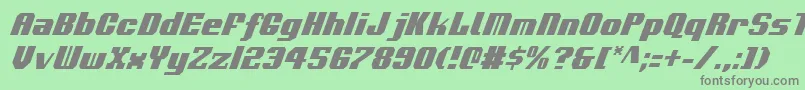 VoortrekkerCondensedItalic Font – Gray Fonts on Green Background