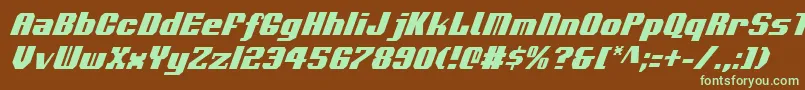 VoortrekkerCondensedItalic Font – Green Fonts on Brown Background