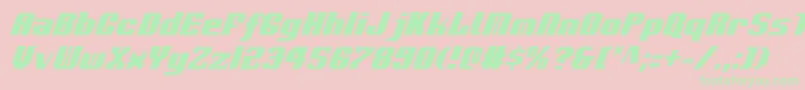 VoortrekkerCondensedItalic Font – Green Fonts on Pink Background