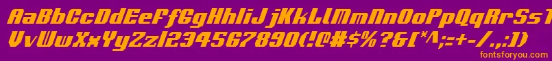 VoortrekkerCondensedItalic Font – Orange Fonts on Purple Background